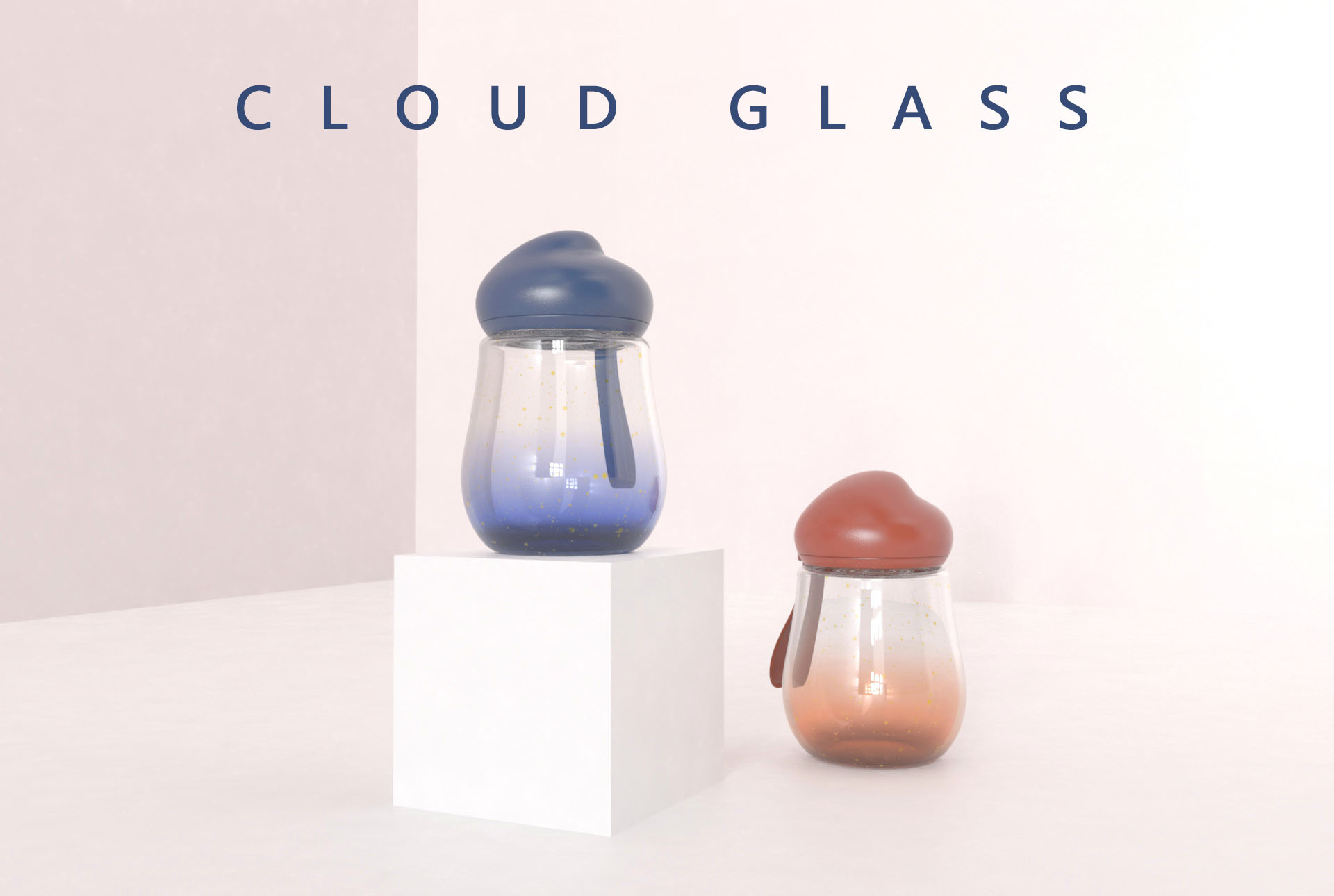 Water cup，product design，cloud，flower receptacle，Maiden heart，