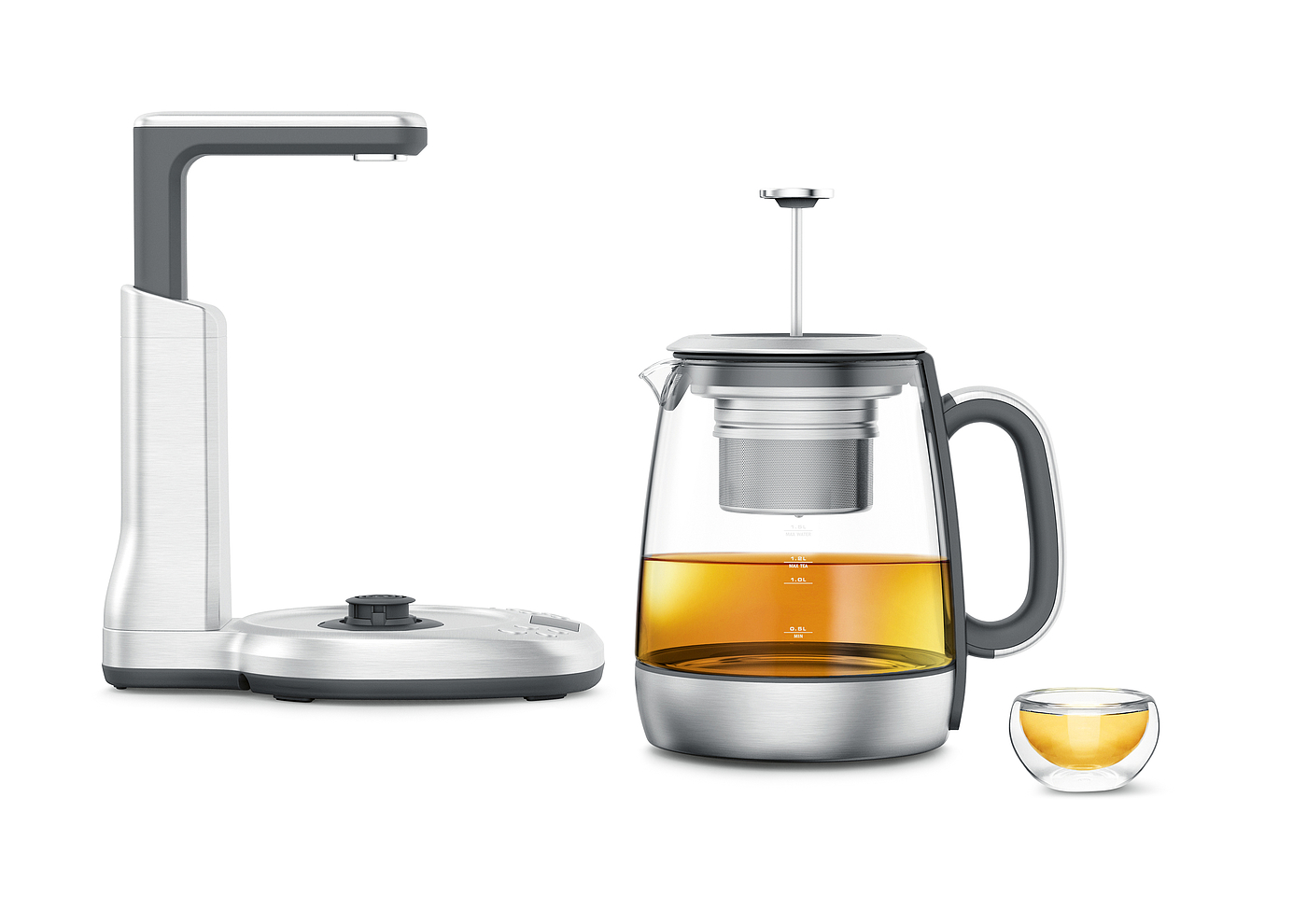 2019 red dot product design award，reddot，Tea Maker Compact，teapot，transparent，container，Breville，automatic，