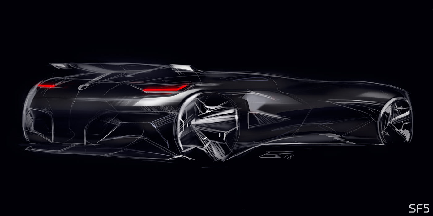 Hand drawn car，sample reels，Automobile design，