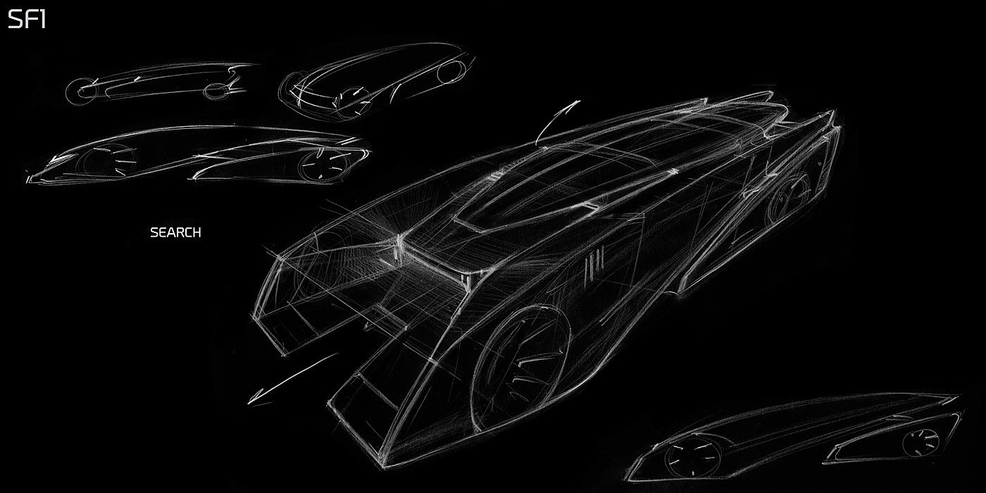 Hand drawn car，sample reels，Automobile design，