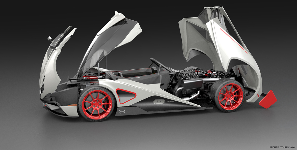 Automatic design，Double buffer chassis，Visual concept，racing，industrial design，