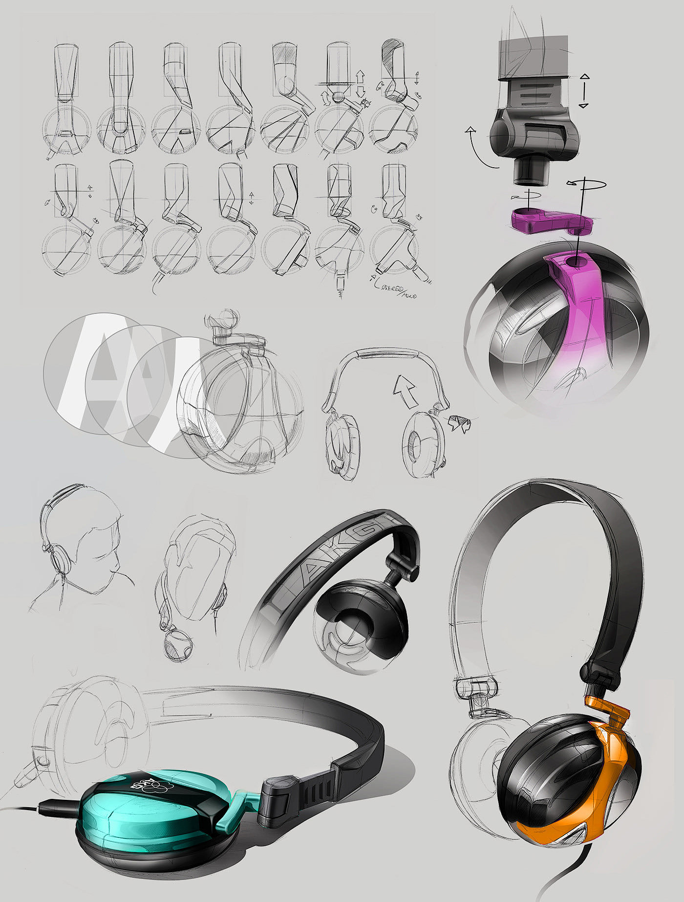 设计，DJ耳机，耳机，AKG - K81，
