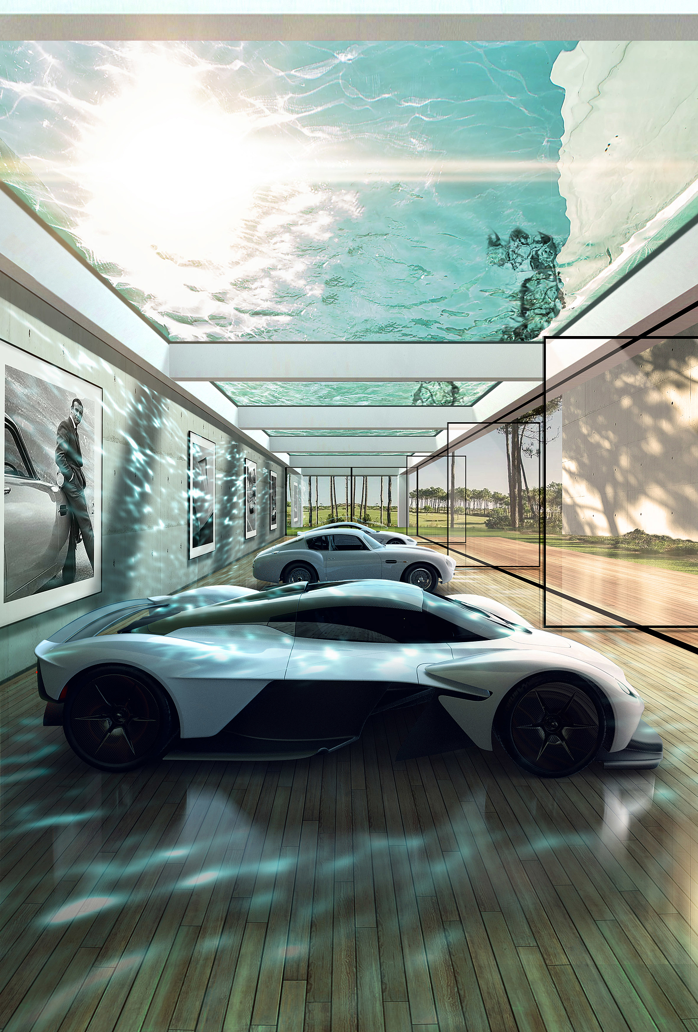 garage，Architectural design，Aston Martin，