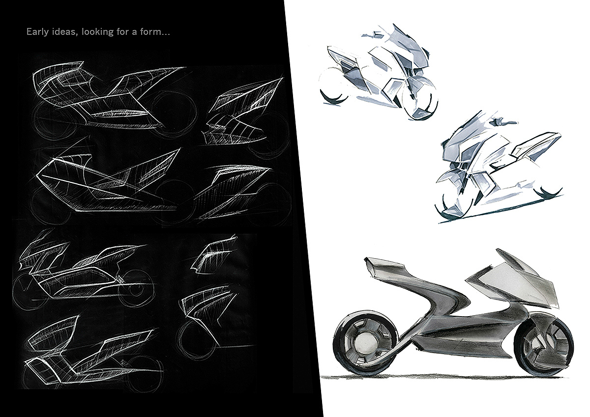 industrial design，Sharp shape，motorcycle，Future technology，