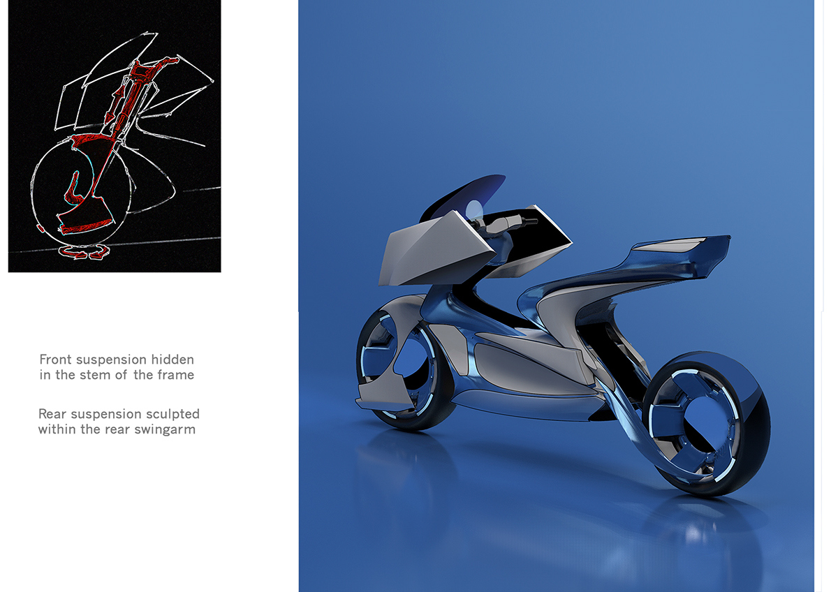 industrial design，Sharp shape，motorcycle，Future technology，