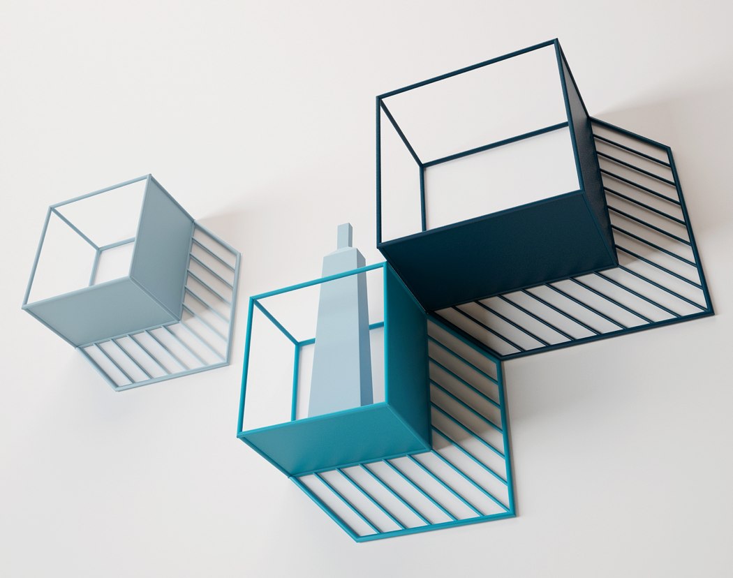 Table，Optical illusion，shadow，Metal frame，