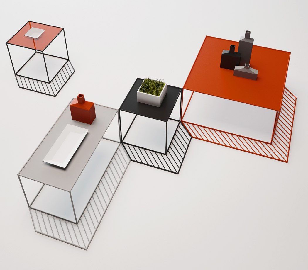 Table，Optical illusion，shadow，Metal frame，