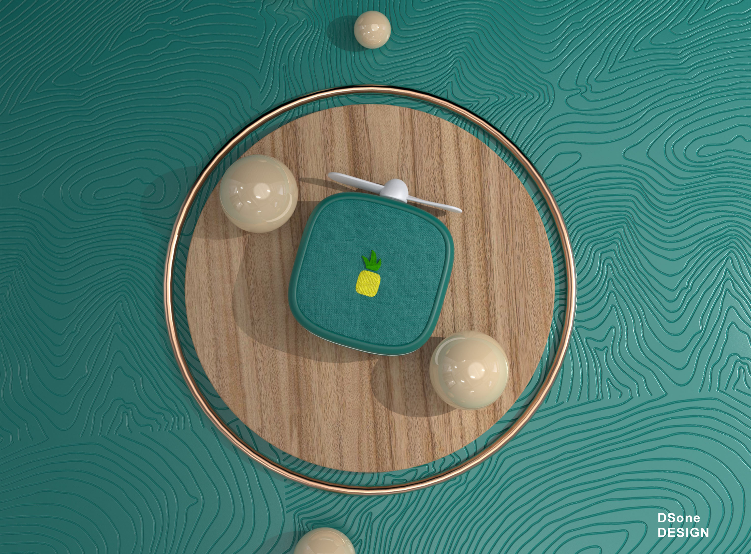 pineapple，summer，Fan，mirror，Make up，Embroidery，cloth，