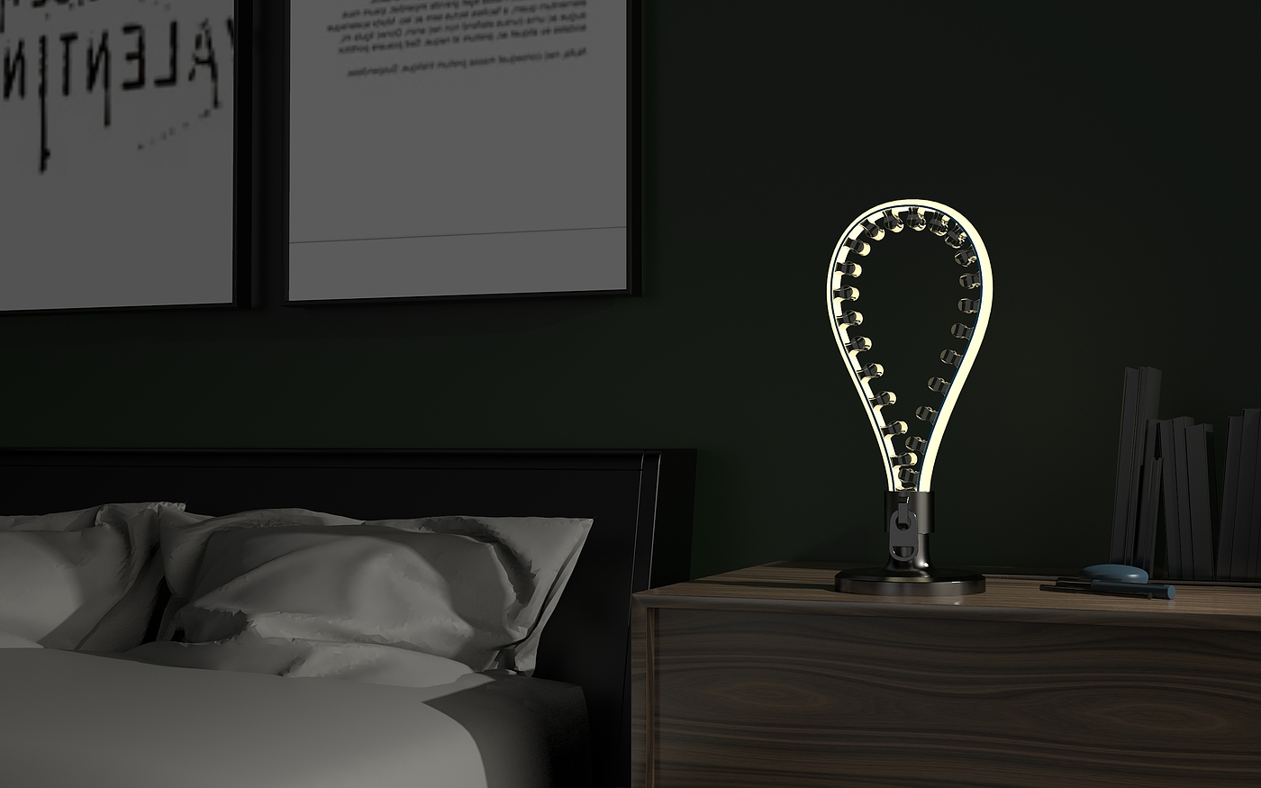 Lamp design，Creative design，Zipper application，Home Furnishing lighting，