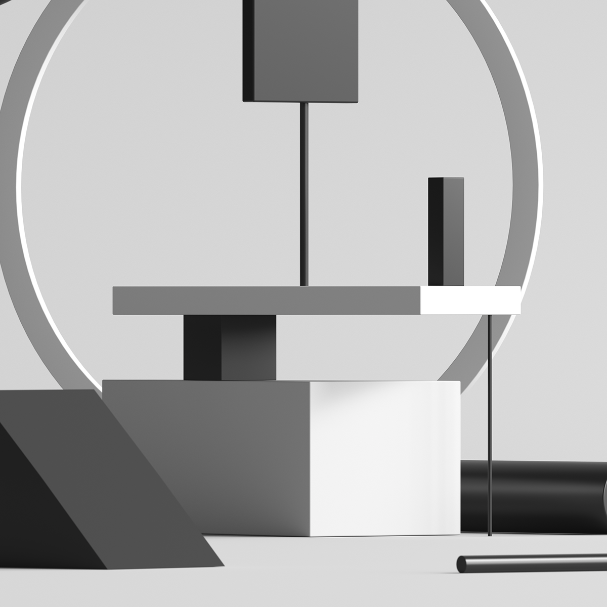 combination，Black and white gray，scene，geometry，