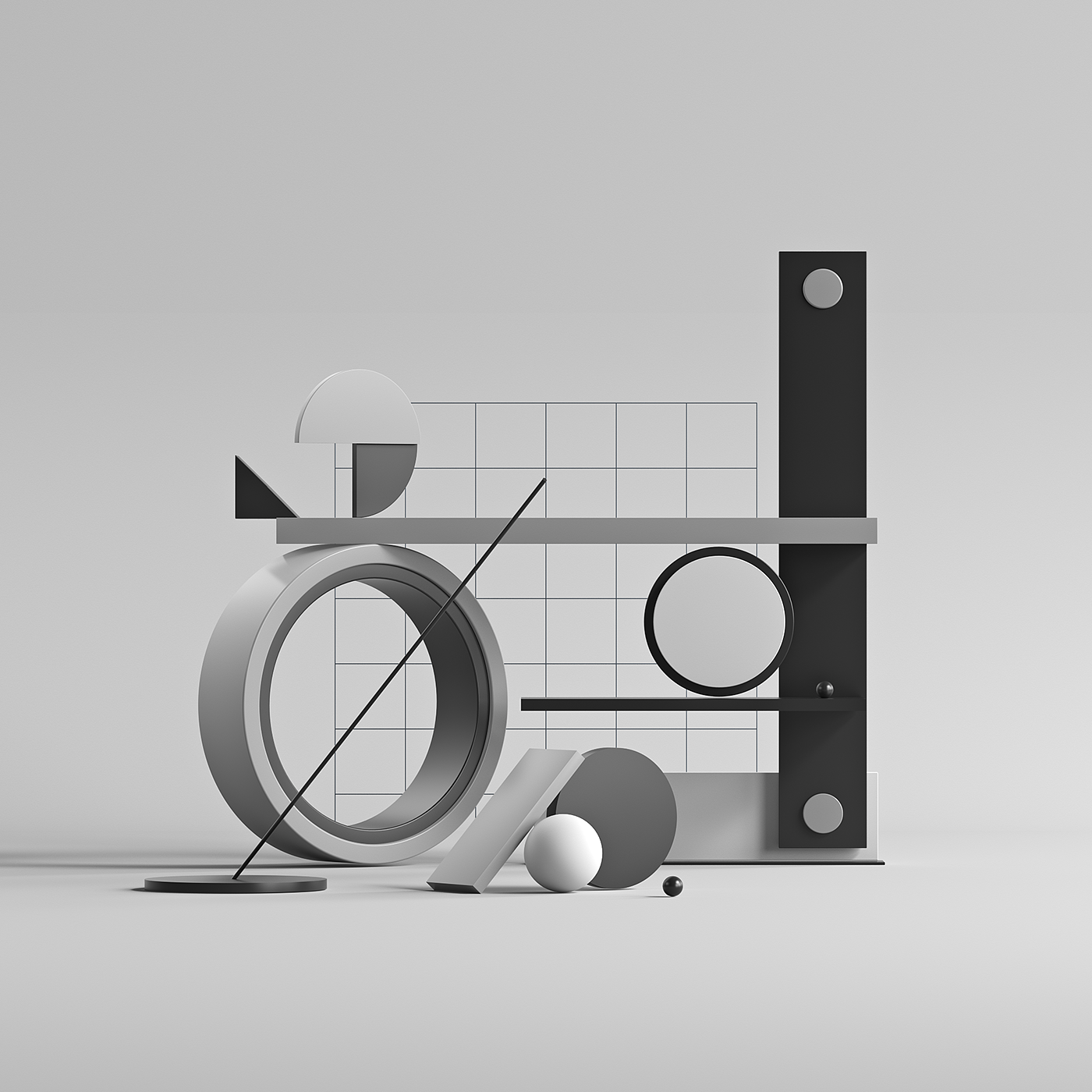 combination，Black and white gray，scene，geometry，