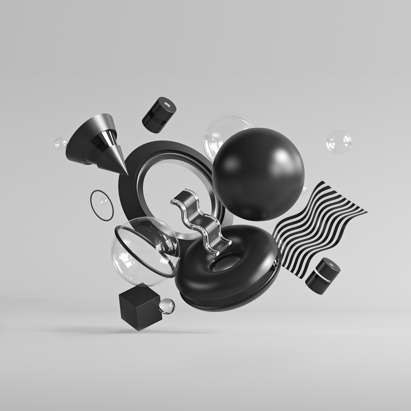 combination，Black and white gray，scene，geometry，