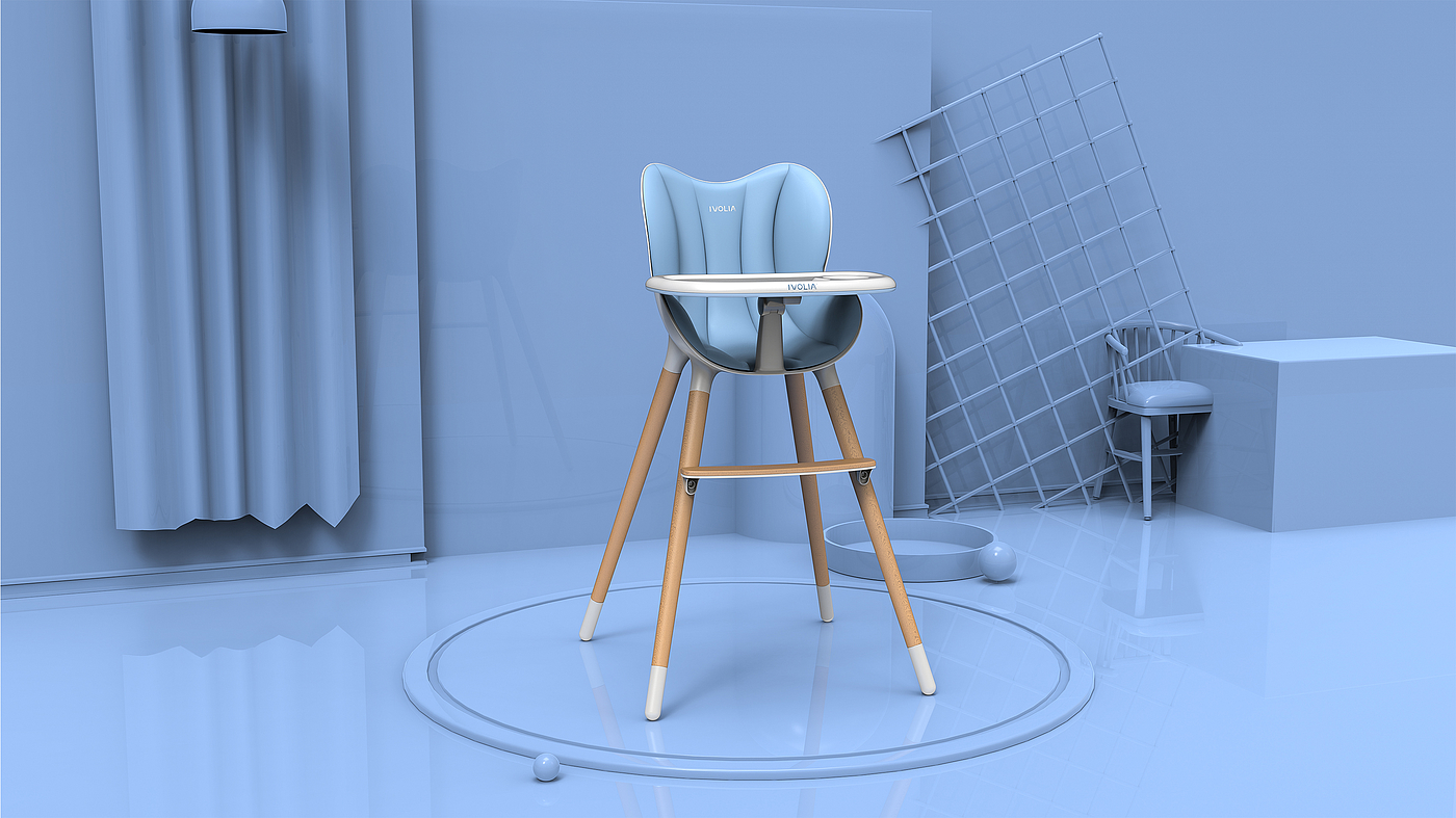 Wooden children's dining chair design，