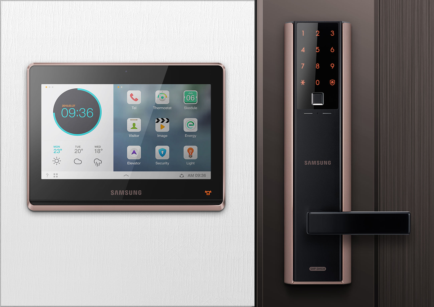 fingerprint，samsungsds，SHP-DH540，SHP-DH538，2019 red dot product design award，reddot，Door lock，intelligence，