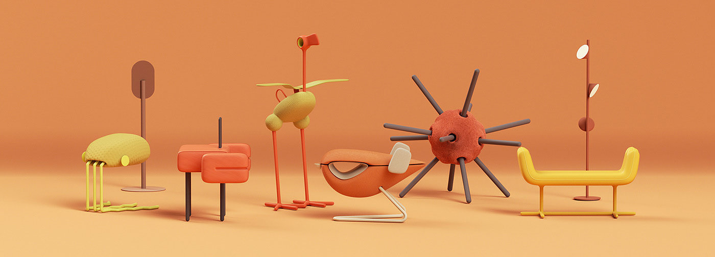 Wild furniture，furniture，bionics，Role design，