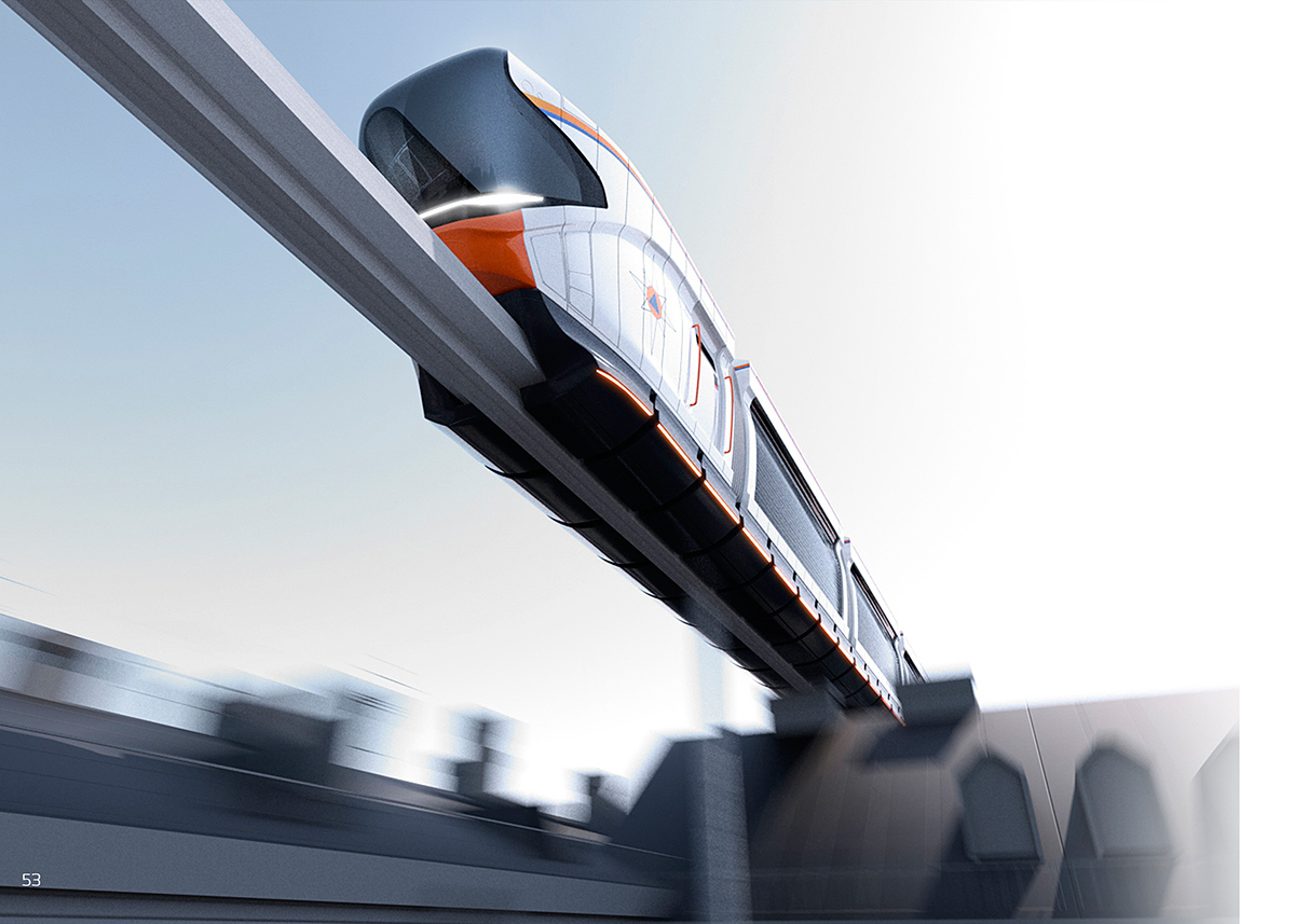 Future traffic，Transportation，train，Monorail car，