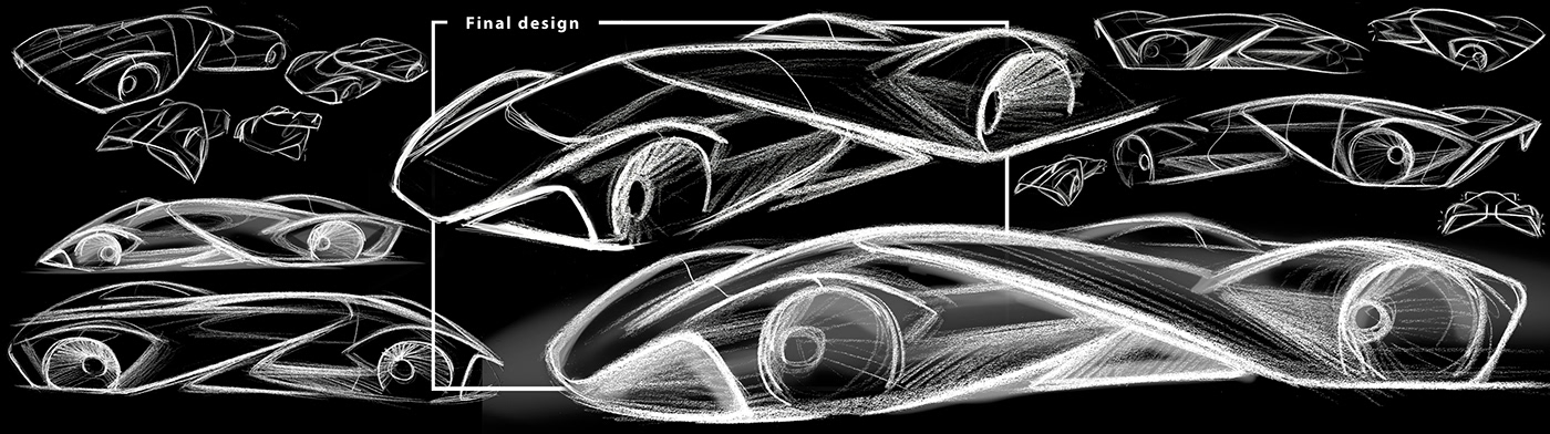 Hand drawn，conceptual design，mercedes，