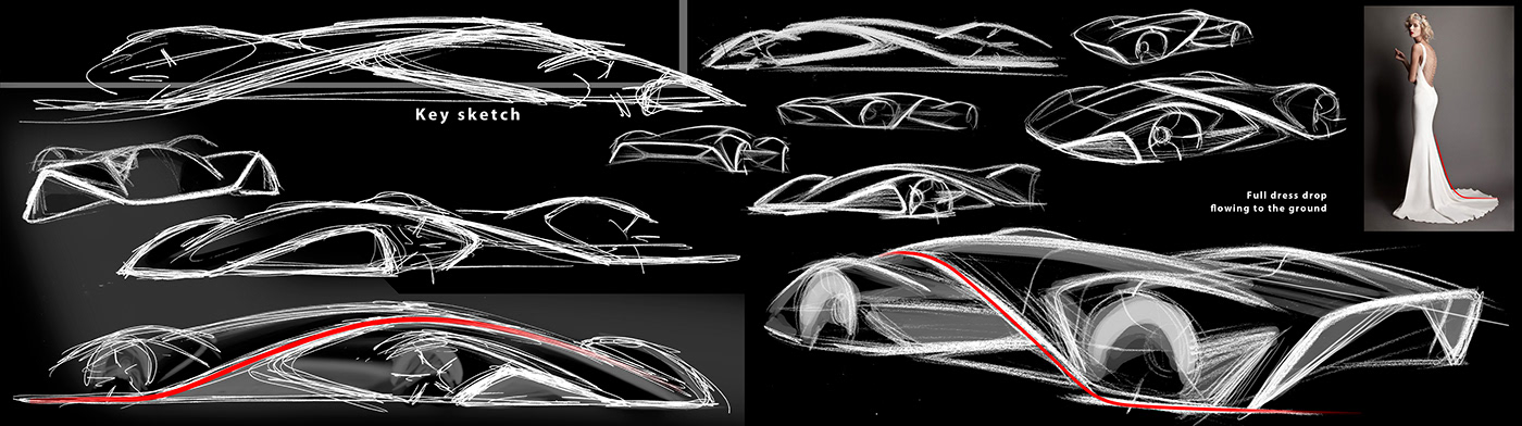 Hand drawn，conceptual design，mercedes，