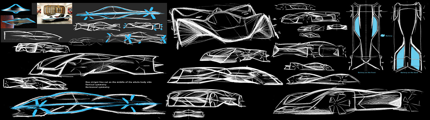 Hand drawn，conceptual design，mercedes，