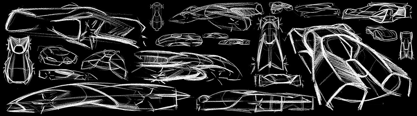 Hand drawn，conceptual design，mercedes，