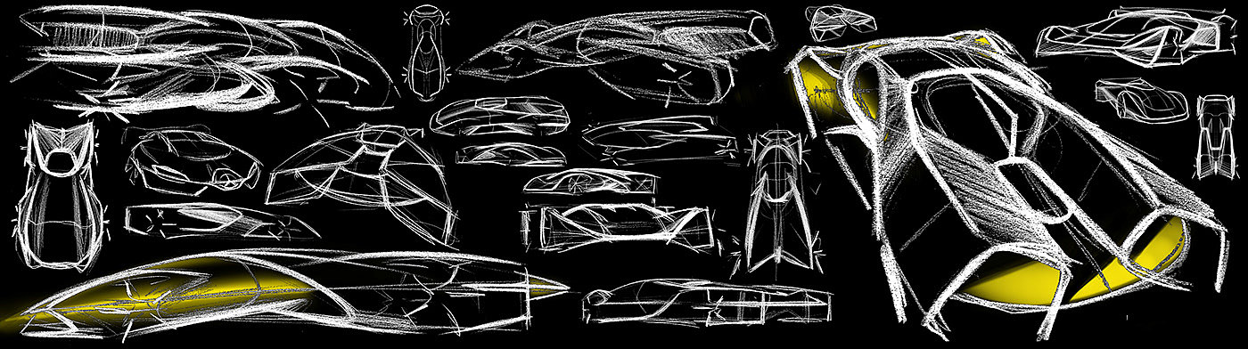 Hand drawn，conceptual design，mercedes，