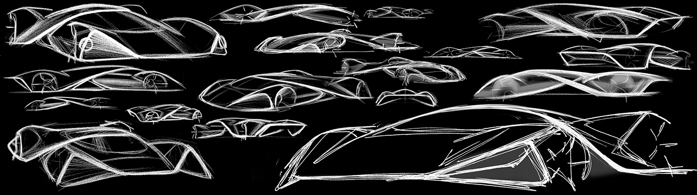 Hand drawn，conceptual design，mercedes，