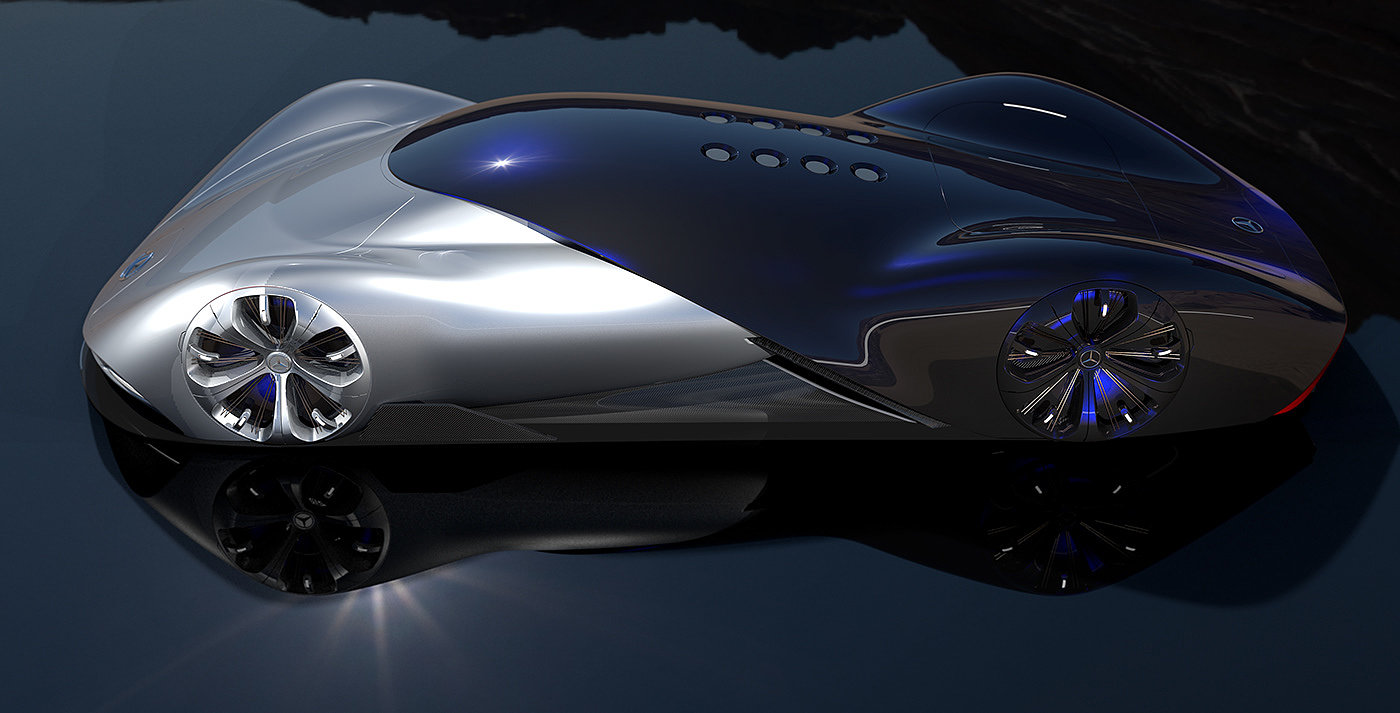 Hand drawn，conceptual design，mercedes，