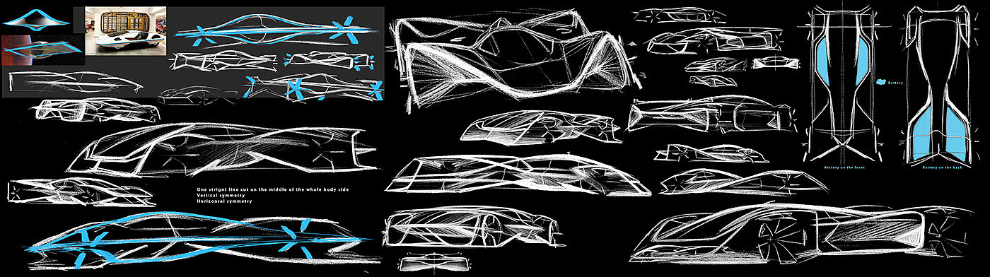 Hand drawn，conceptual design，mercedes，