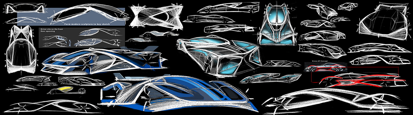 Hand drawn，conceptual design，mercedes，