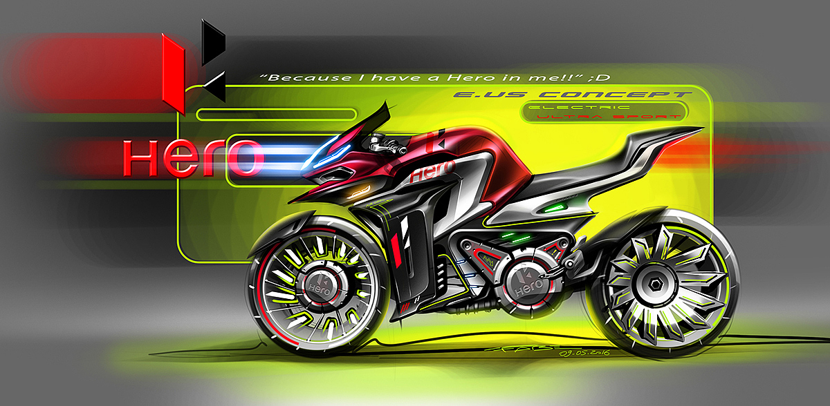 Hand drawn，Motorcycle design，Triumph，