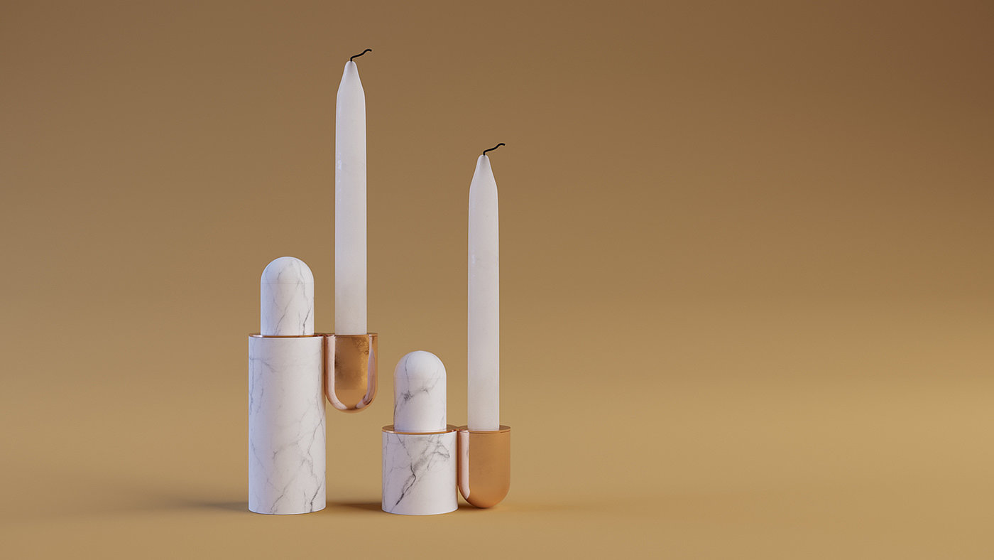 烛台设计，白色，Up&Up candlestick，