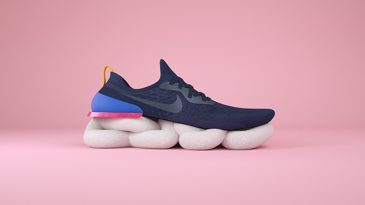 Advertising design，sneakers，Nike Epic React，