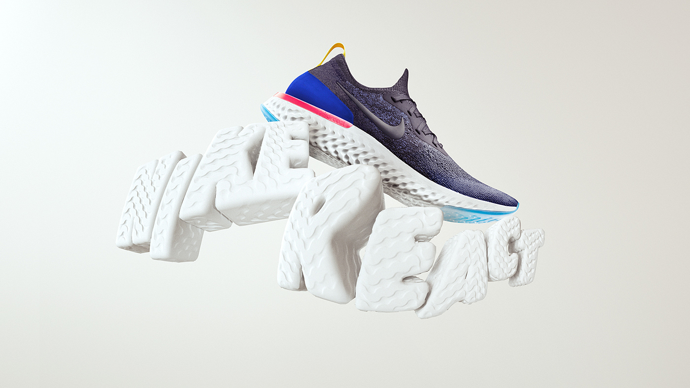 Advertising design，sneakers，Nike Epic React，