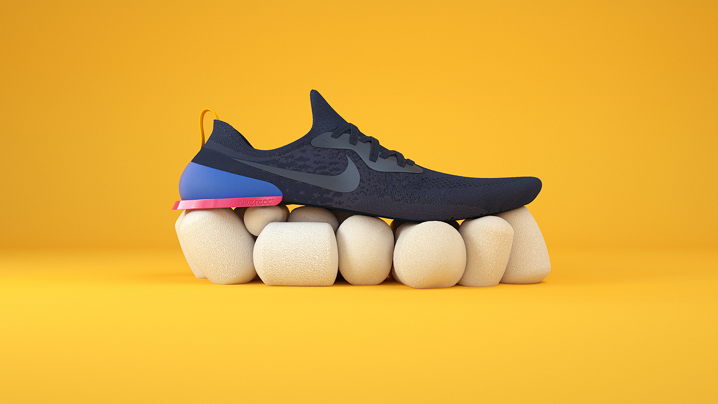 Advertising design，sneakers，Nike Epic React，