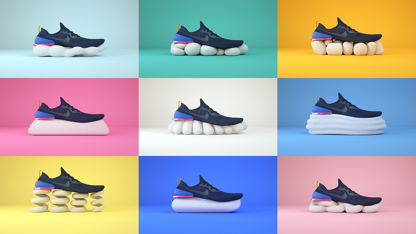 Advertising design，sneakers，Nike Epic React，