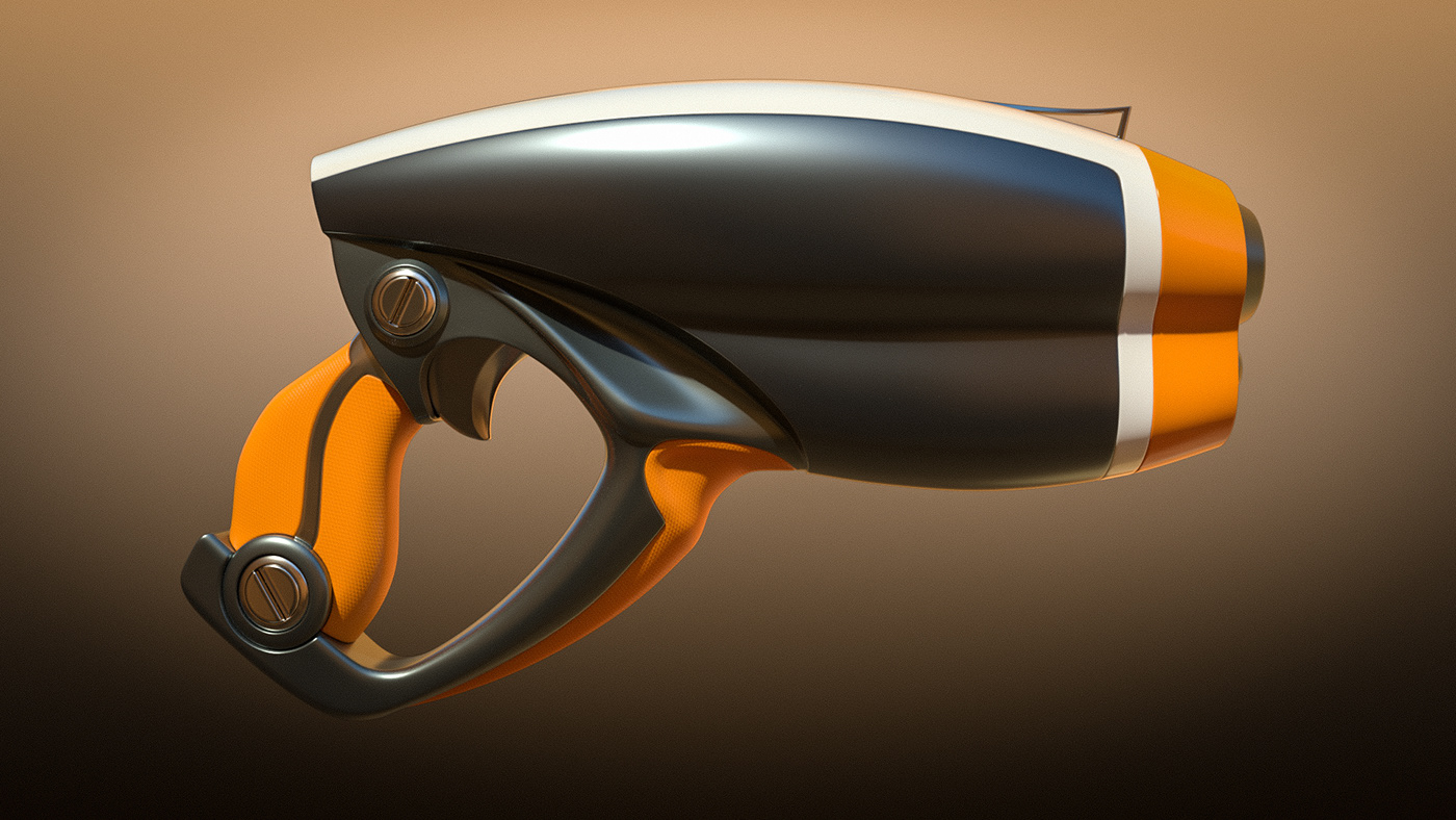 3D rendering，Pistol design，Sci-Fi Pistol，