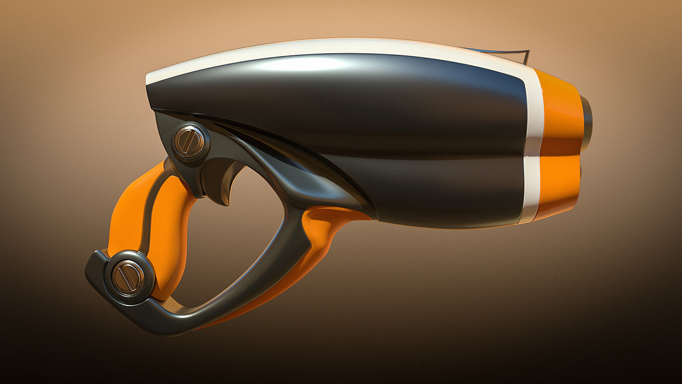 3D rendering，Pistol design，Sci-Fi Pistol，