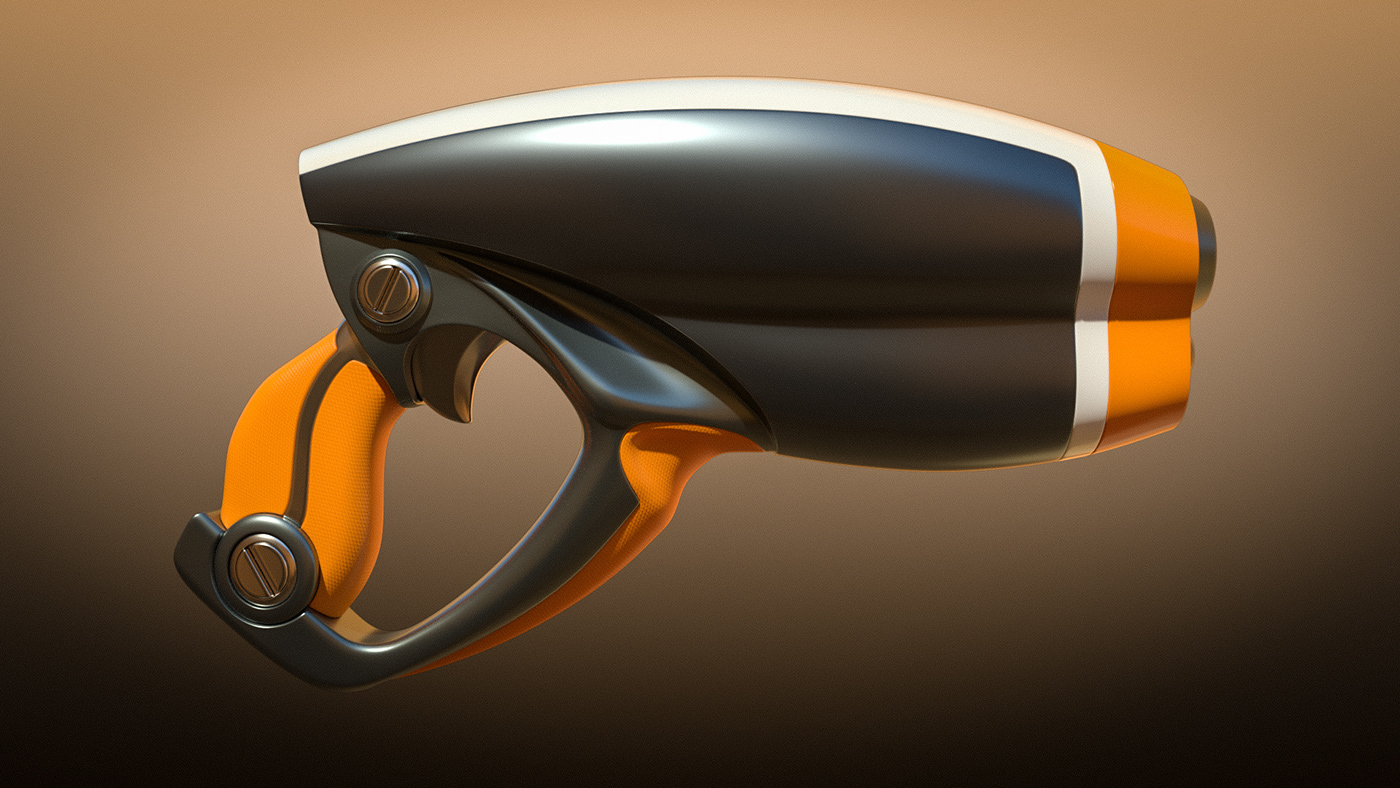 3D rendering，Pistol design，Sci-Fi Pistol，