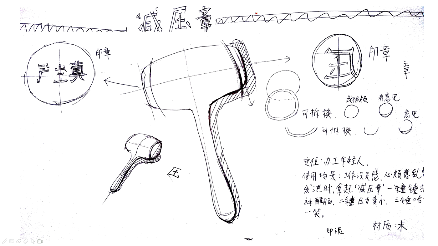 趣味印章，锤子减压，办公用笔，