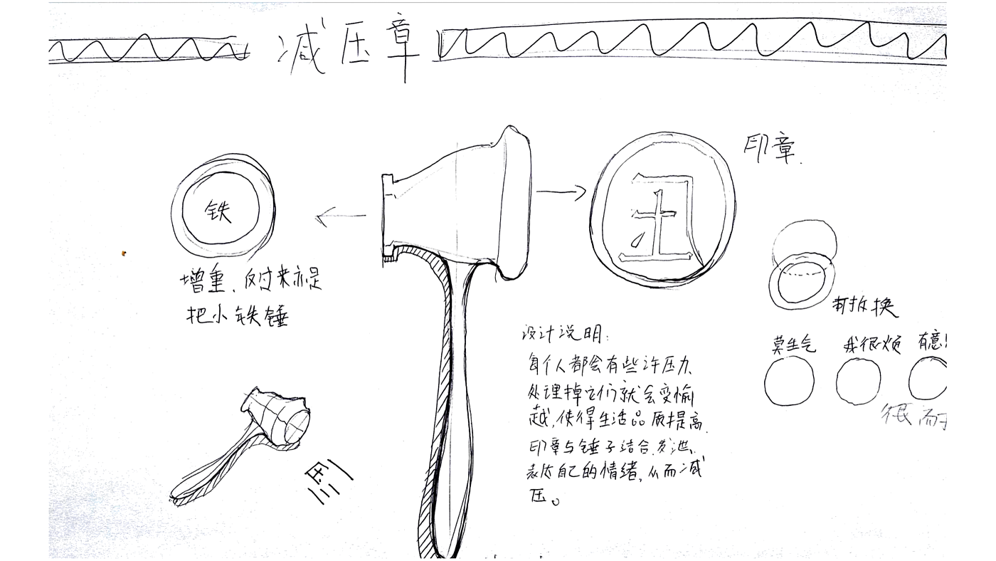 Interesting seal, hammer decompression, office pen，