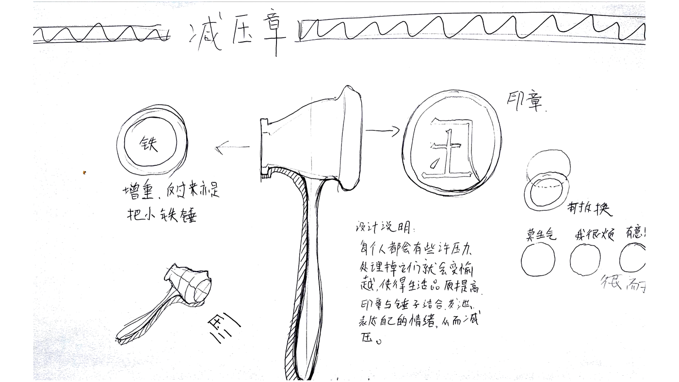 趣味印章，锤子减压，办公用笔，