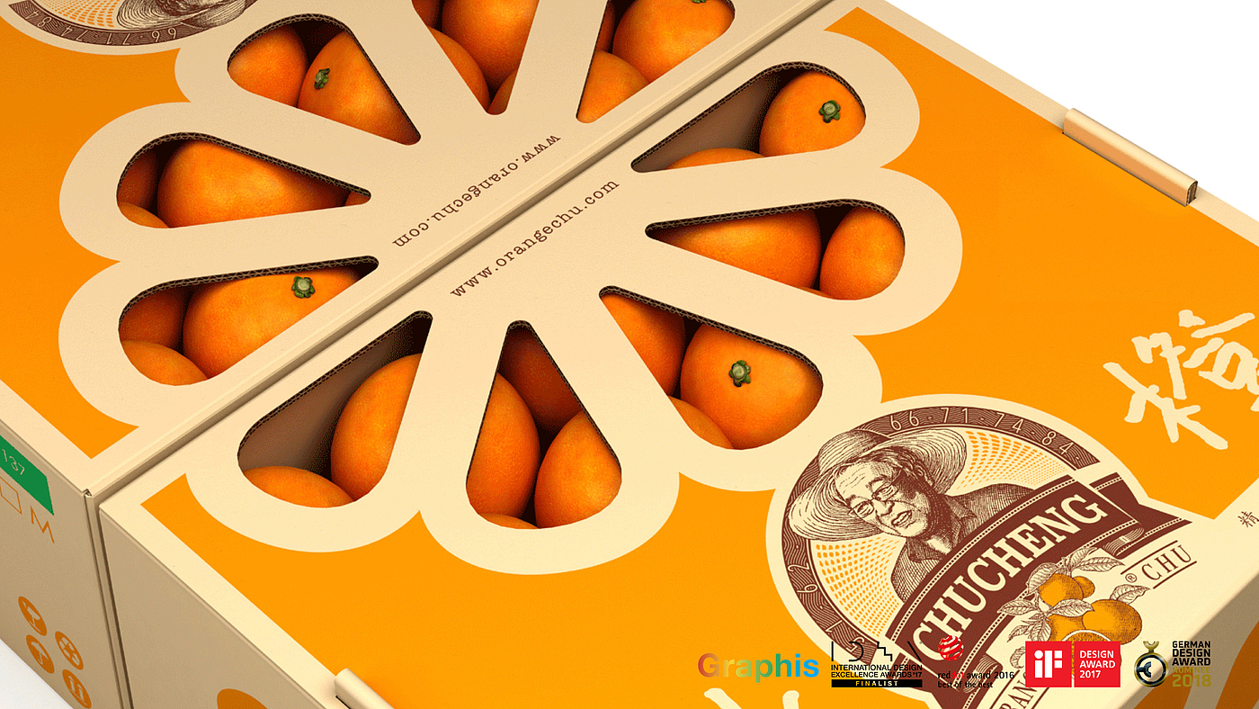 Chu orange，Fruit packaging，Orange packaging，Brand design，Pan Hu packaging design，