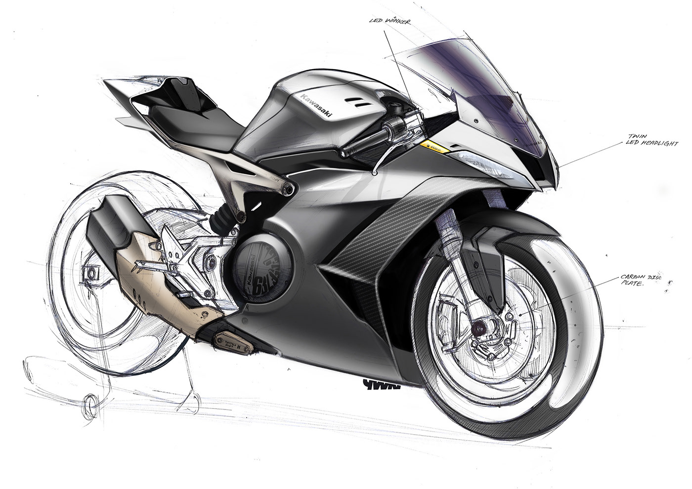 automation，Hand drawing，motorcycle，