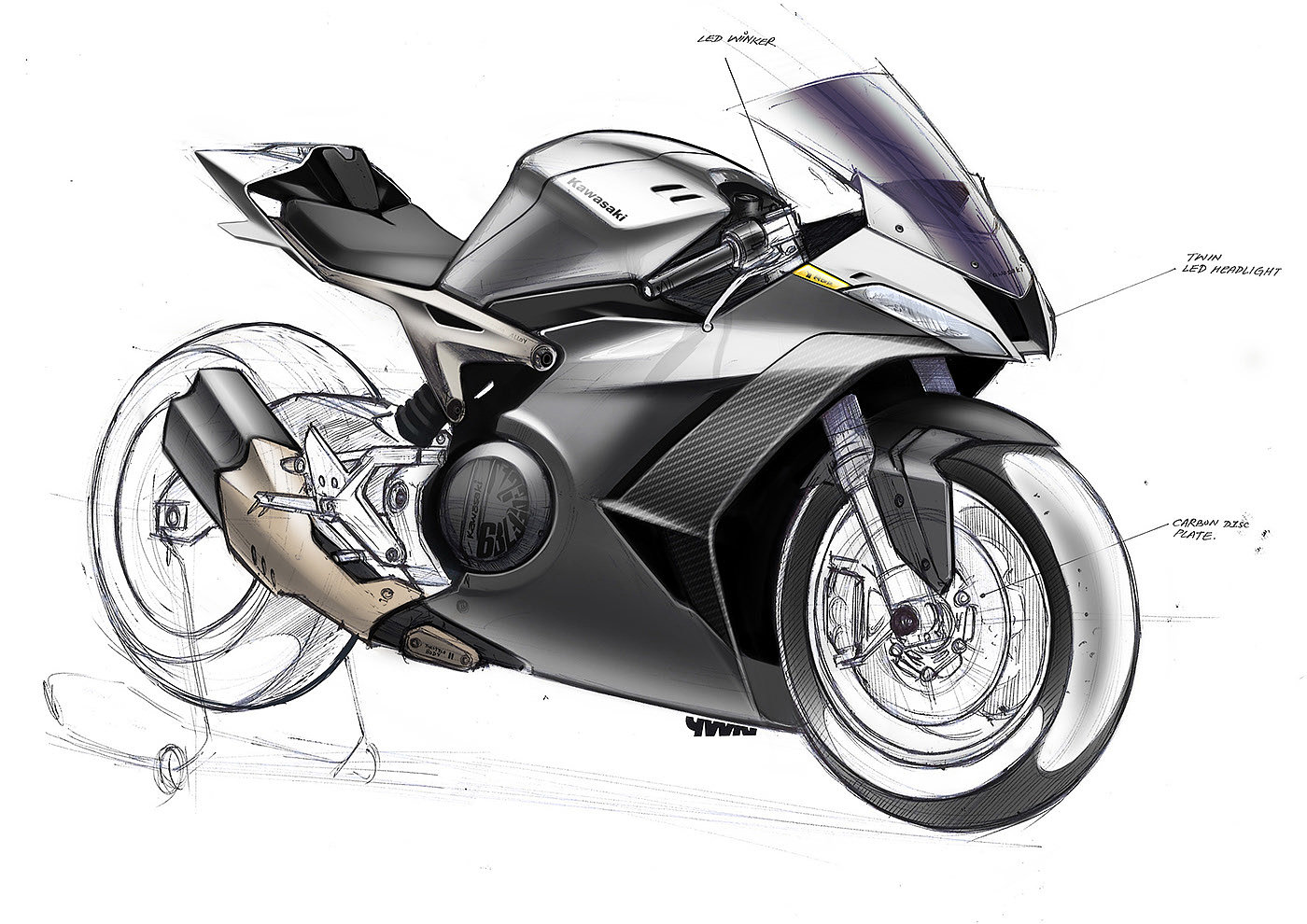 摩托车手绘|工业/产品|交通工具|Alanni1012 - 原创作品 - 站酷 (ZCOOL)