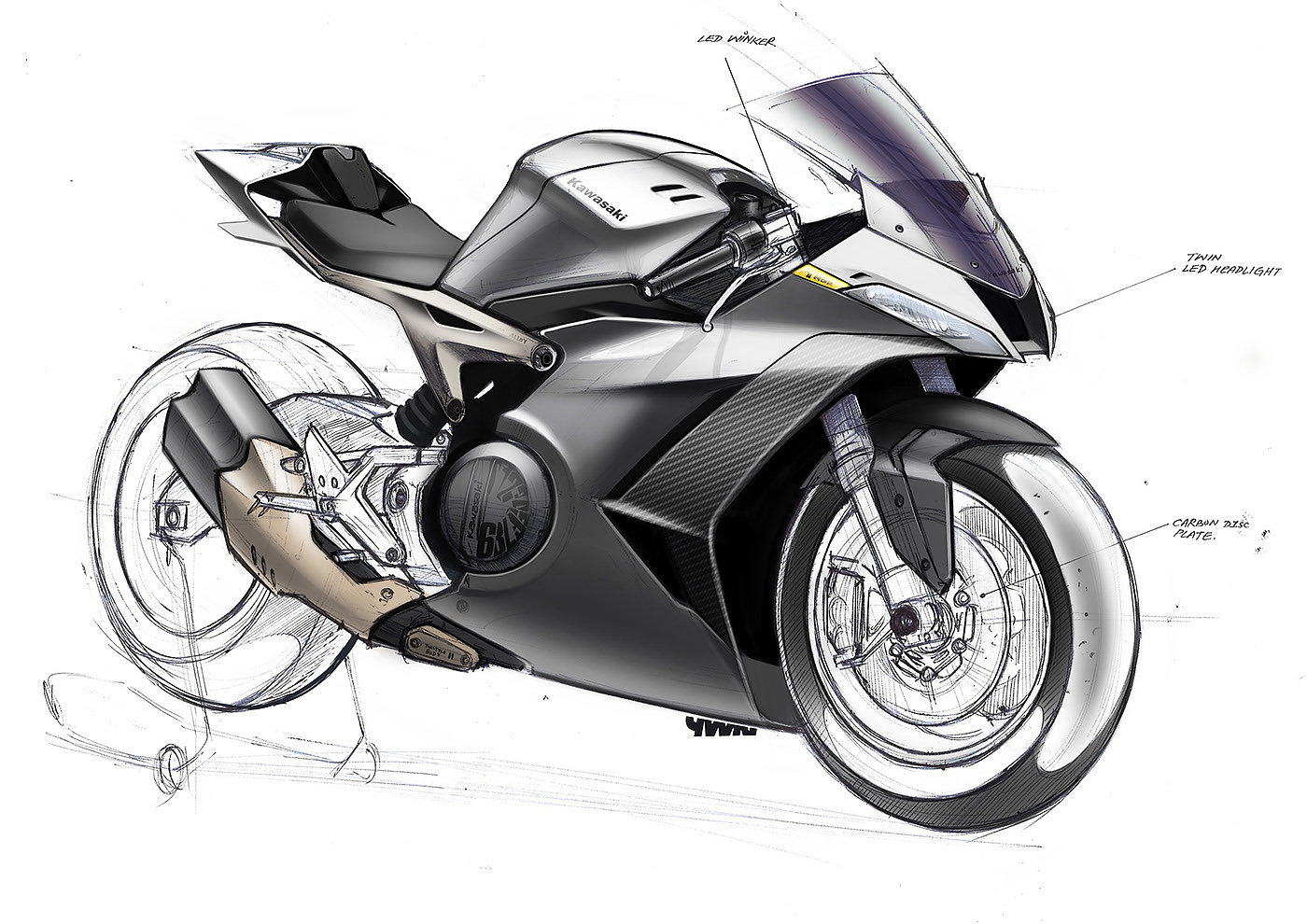 automation，Hand drawing，motorcycle，