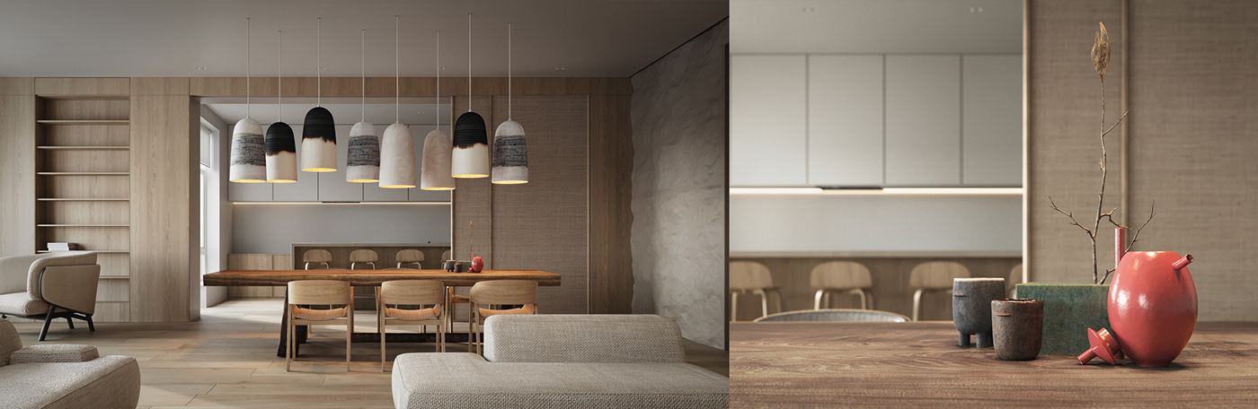 Modern decoration，indoor，Architecture，