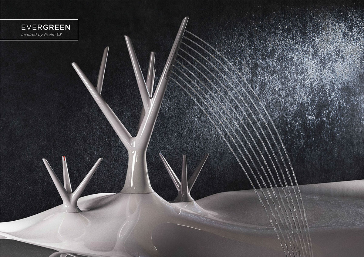 water tap，Lavatory basin，Green plant，Shower Room，