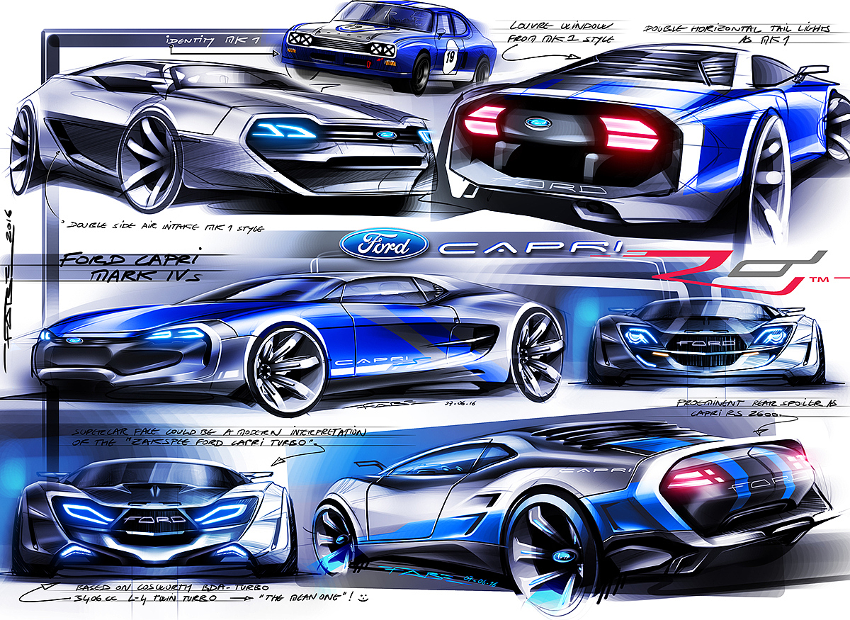 板绘，概念设计，ford，汽车手绘，