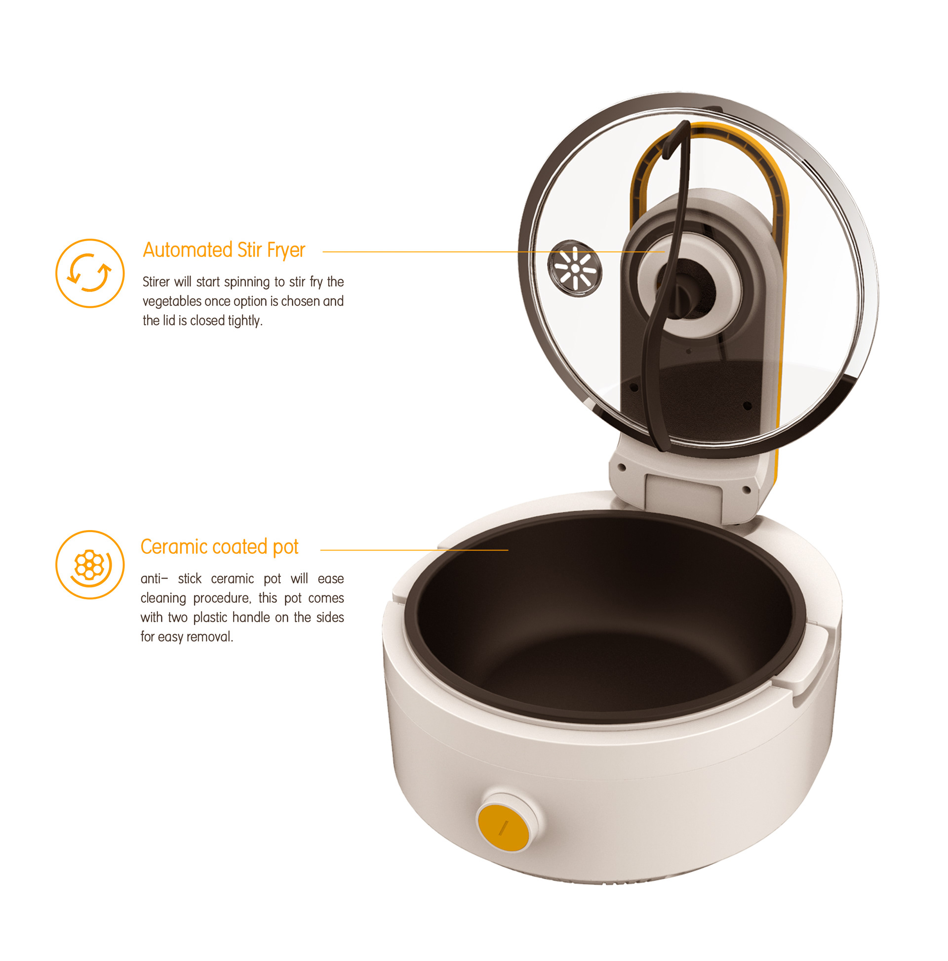 SOL/STA，industrial design，an electric appliance，Intelligent frying pan，Automatic cookers ，