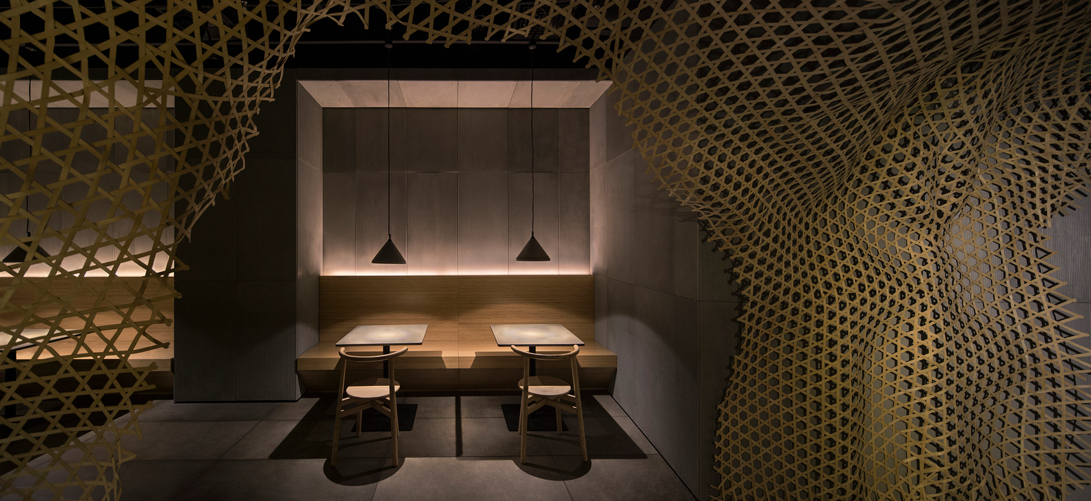 ceramic tile，Chain net，restaurant，Chuan’s Kitchen II，2019 red dot product design award，reddot，